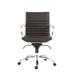 HomeRoots 27.01" X 25.04" X 38" Low Back Office Chair in Brown with Chromed Steel Base - 27.01" X 25.04" X 38"