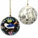Recycled Paper Handpainted Animal Theme Ornaments, Set of 2 (India)