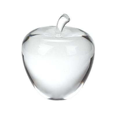 HomeRoots 4" Clear Crystal Apple Paperweight Tabletop Sculpture