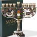 HandPainted Enamel Menorah Candelabra w/Gold Accents Matashi Crystals