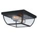 Granville Bronze Geometric Outdoor Flush Mount Ceiling Light Clear Glass - 12.5-in W x 5.75-in H x 12.5-in D