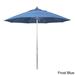 California Umbrella 9' Rd. Aluminum Frame, Fiberglass Rib Market Umbrella, Push Open,Anodized Silver Finish, Olefin Fabric