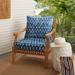 Graphic Indigo and Navy Indoor/ Outdoor Chair Cushion and Pillow Set