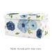 Navy Blue Watercolor Floral Collection Girl Kids Fabric Toy Bin Storage - Blush Pink, Green and White Shabby Chic Rose Flower