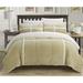 Chic Home 3-Piece Chiron Mink, Sherpa Lined Comforter Set, Taupe