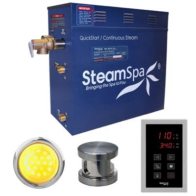 SteamSpa Indulgence 7.5 KW QuickStart Steam Bath Generator Package in Brushed Nickel