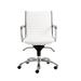 HomeRoots 27.01" X 25.04" X 38" Low Back Office Chair in White with Chromed Steel Base - 27.01" X 25.04" X 38"