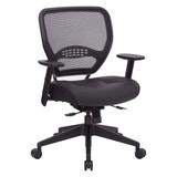 Black Bonded Leather Seat Office Chair with Adjustable Angled Arms