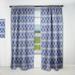 Designart 'Retro Blue Waves' Mid-Century Modern Blackout Curtain Single Panel