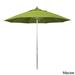 California Umbrella 9' Rd. Aluminum Frame, Fiberglass Rib Patio Umbrella, Push Open,Anodized Silver Finish, Sunbrella Fabric