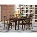 East West Furniture 7 Piece Modern Table Set- a Rectangle Wooden Table and 6 Dining Room Chairs, Cappuccino (Seat Type Options