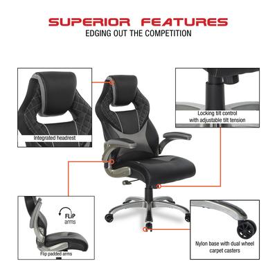 Oversite Gaming Chair in Faux Leather with Color Accents