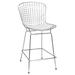 Carbon Loft Flossie Chrome Wire Counter Stool with Faux Leather Interchangeable Seat Pads