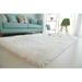 Long Pile Hand Tufted Shag Area Rug in Snow White