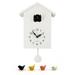 Walplus White Minimalist Cuckoo Clock Black Window 4 Changeable Birds