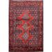 Decorative Geometric Red Bidjar Persian Area Rug Handmade Foyer Carpet - 4'2" x 5'3"