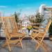 Seven Seas Teak Seaside Outdoor Patio Folding Arm Chair, set of 2