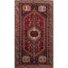 Vintage Geometric Tribal Red Shiraz Persian Area Rug Wool Handmade - 3'5" x 5'7"