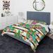 Designart 'Retro Tropical Leaves II' Mid-Century Modern Duvet Cover Comforter Set