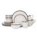 Pfaltzgraff Promenade Scroll 16PC Dinnerware Set, Service for 4