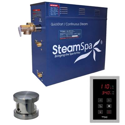 SteamSpa Oasis 4.5 KW QuickStart Steam Bath Generator Package in Brushed Nickel
