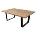 Bengal Manor Iron and Live Edge Natural Acacia Wood Rectangle Cocktail Table