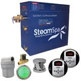 SteamSpa Royal 7.5 KW QuickStart Steam Bath Generator Package with Built-in Auto Drain in Polished Chrome