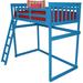 Pine Twin Mission Loft Bed with Side Ladder