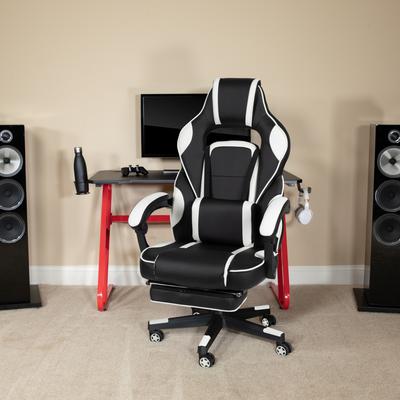 Gaming Bundle-Cup/Headphone Desk & Reclining Footrest Chair