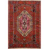 Wool & Silk Red Turkoman Persian Area Rug Handmade Foyer Carpet - 4'5" x 6'2"