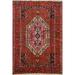 Wool & Silk Red Turkoman Persian Area Rug Handmade Foyer Carpet - 4'5" x 6'2"