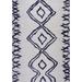 LaDole Rugs Shaggy Casablanca Abstract Area Rug Runner in Dark Blue White