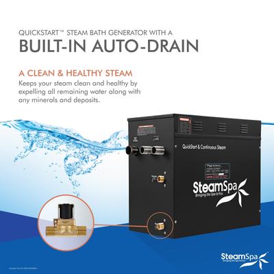 Black Series Wifi and Bluetooth 12kW Steam Bath Generator Package