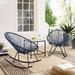 Corvus Sarcelles Modern Wicker Patio Rocking Bistro Chairs (Set of 2)