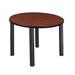 Kerry 36" Round Breakroom Table- Cherry/ Black