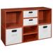 Noble Connect Storage Set- 4 Full Cubes/4 Half Cubes with Foldable Storage Bins- Cherry/White