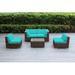 Ohana 5-Piece Mixed Brown Wicker Outdoor Sectional with Cushions & No Assembly