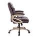 Excutive Low Back Espresso Bonded Leather Chair