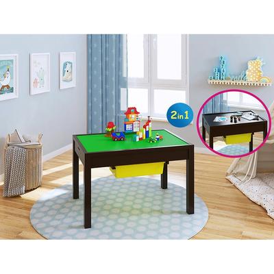 UTEX-2 in 1 Kids Large Activity Lego Table with Storage, Espresso