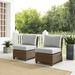 Crosley Bradenton 2Pc Outdoor Wicker Chair Set - Weathered Brown