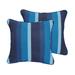 Sunbrella Gateway Indigo Corded Indoor/ Outdoor Pillow Set (Set of 2)