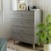 DH BASIC Mid-Century Modern Distressed Grey 31-inch Wide 4-Drawer Vertical Dresser with Knobs by Denhour