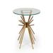 Helios Modern Glam Handcrafted Sunburst Accent Table with Tempered Glass Top by Christopher Knight Home