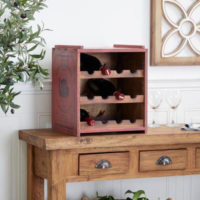 Wood Farmhouse Wine Rack 16 x 14 x 13 - 14 x 13 x 16