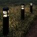 Solar Path Bollard Lights 15.4" Set of 8 Pure Garden Black