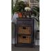 Dark Brown Wood 2 Baskets and 1 Drawer Storage Unit - 16 x 12 x 28