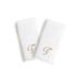 Copper Grove Belgrad 2-piece White Turkish Cotton Hand Towels with Gold Script Monogrammed Initial