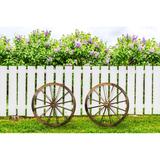 The Gray Barn Zephyr Grange Wooden Wagon Wheel with Rustic Finish (Set of 2)