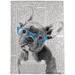 FRENCH BULLDOG BLUE GLASSES Area Rug by Kavka Designs