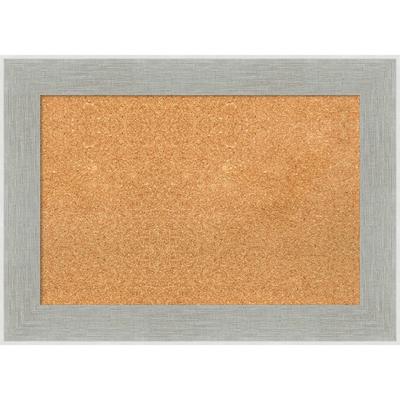 Glam Linen Grey Framed Cork Bulletin Memo Board